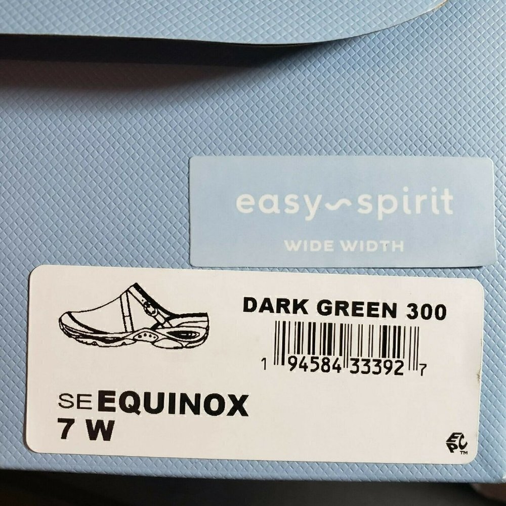 Easy Spirit Womens Dark Green Closed Toe Slip On Backless Clogs Mules Size 7W - Picture 9 of 9